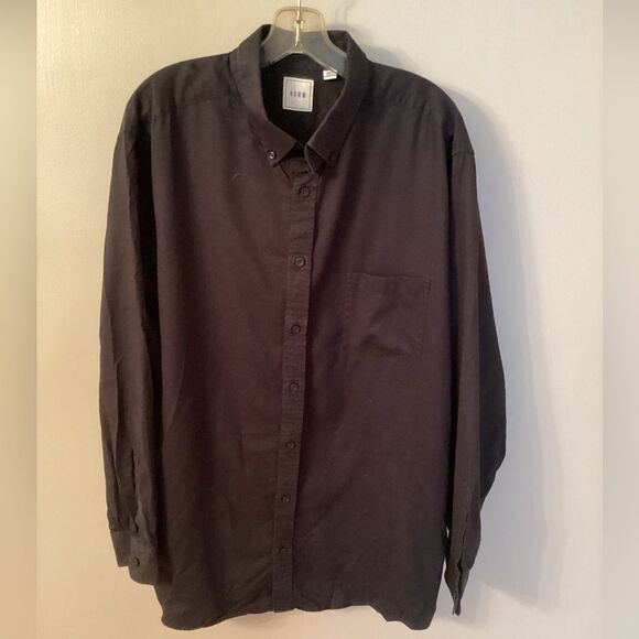 ROWM SIZE 2XT BLACK LONG SLEEVE COTTON BUTTON DOWN SHIRT - Picture 2 of 7